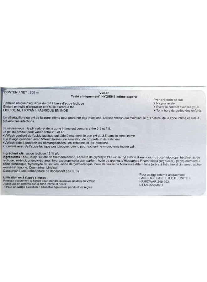 VWash Plus Intimate Hygiene Wash - 200 ml - Image 2